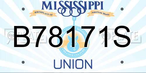 B78171S Mississippi License Plate