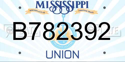 B782392 Mississippi License Plate