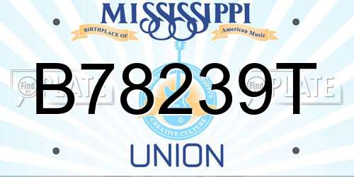 B78239T Mississippi License Plate
