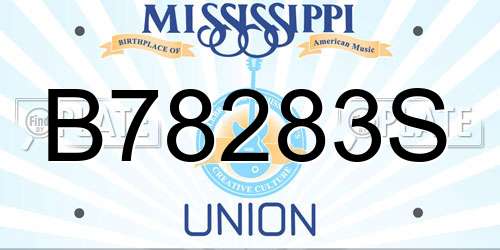 B78283S Mississippi License Plate