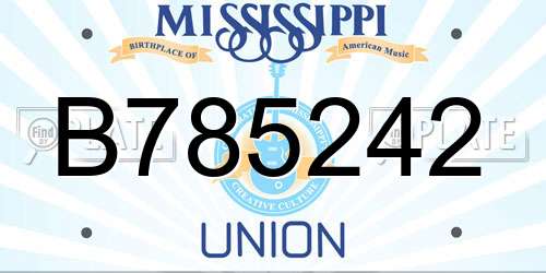 B785242 Mississippi License Plate