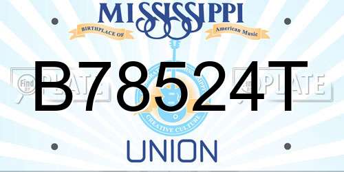 B78524T Mississippi License Plate