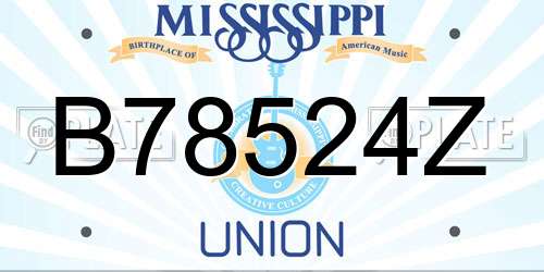 B78524Z Mississippi License Plate