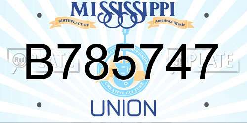 B785747 Mississippi License Plate