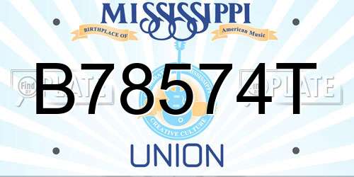 B78574T Mississippi License Plate