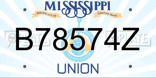 B78574Z Mississippi License Plate
