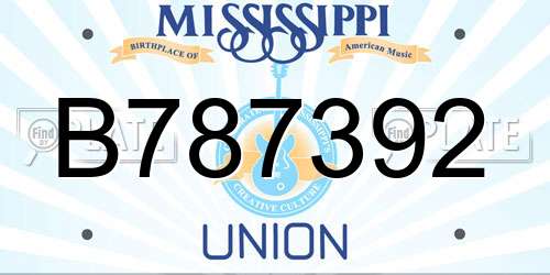 B787392 Mississippi License Plate