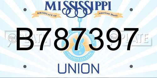 B787397 Mississippi License Plate
