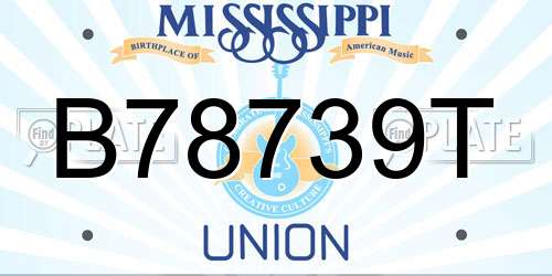 B78739T Mississippi License Plate