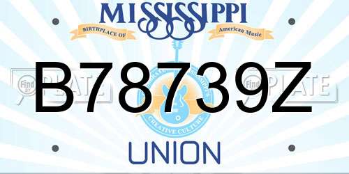 B78739Z Mississippi License Plate