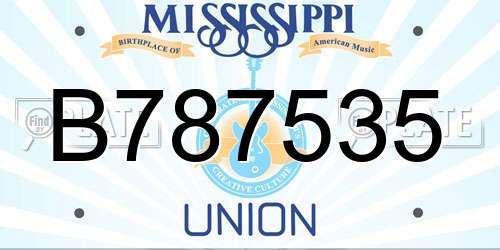 B787535 Mississippi License Plate