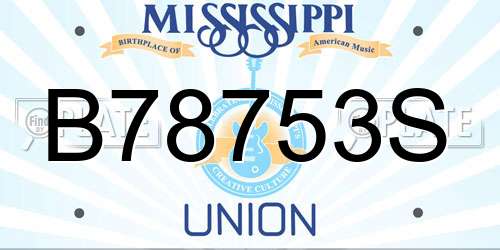 B78753S Mississippi License Plate