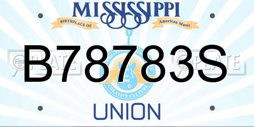 B78783S Mississippi License Plate