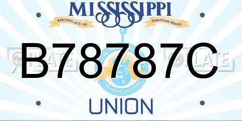 B78787C Mississippi License Plate