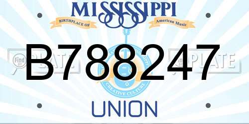 B788247 Mississippi License Plate