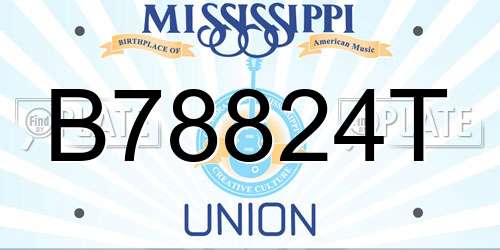B78824T Mississippi License Plate