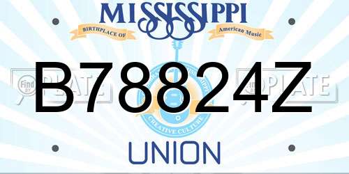 B78824Z Mississippi License Plate