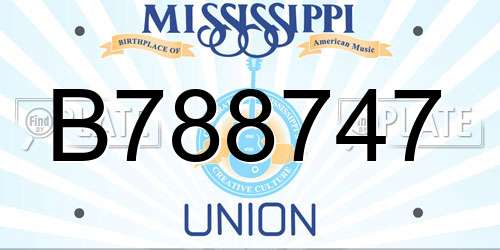 B788747 Mississippi License Plate