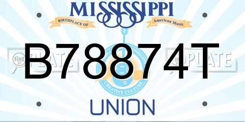 B78874T Mississippi License Plate