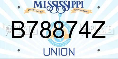 B78874Z Mississippi License Plate