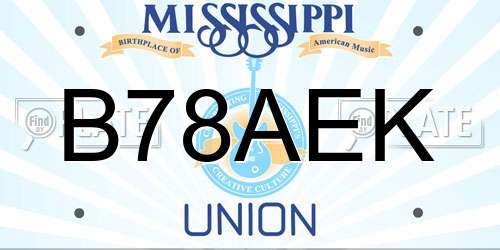 B78AEK Mississippi License Plate