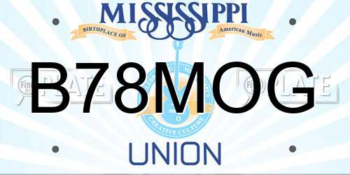 B78MOG Mississippi License Plate