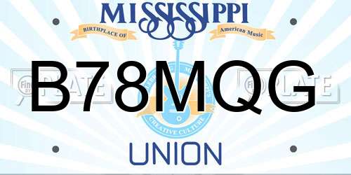 B78MQG Mississippi License Plate