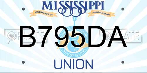 B795DA Mississippi License Plate