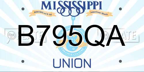 B795QA Mississippi License Plate