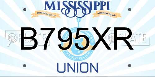 B795XR Mississippi License Plate