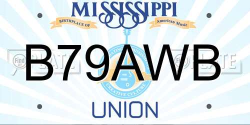 B79AWB Mississippi License Plate
