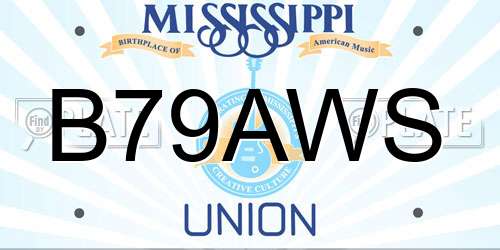 B79AWS Mississippi License Plate