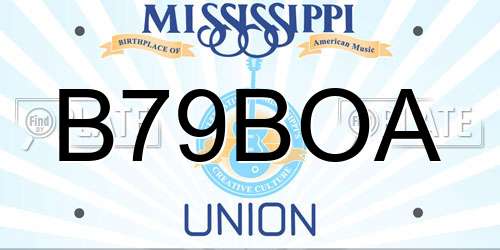 B79BOA Mississippi License Plate