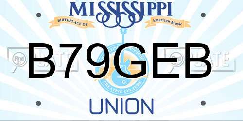 B79GEB Mississippi License Plate