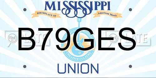 B79GES Mississippi License Plate