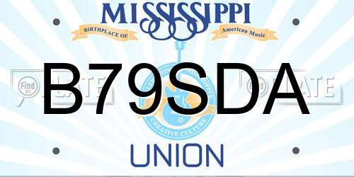 B79SDA Mississippi License Plate