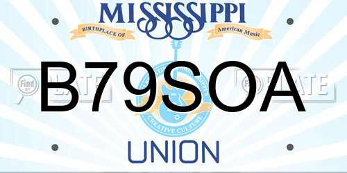 B79SOA Mississippi License Plate