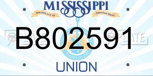 B802591 Mississippi License Plate