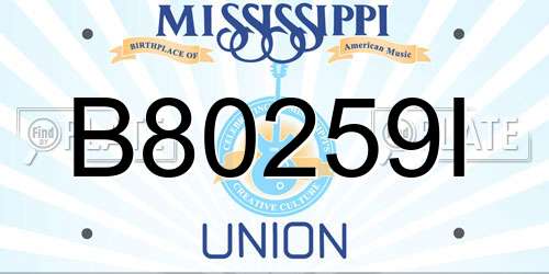 B80259I Mississippi License Plate