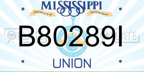 B80289I Mississippi License Plate