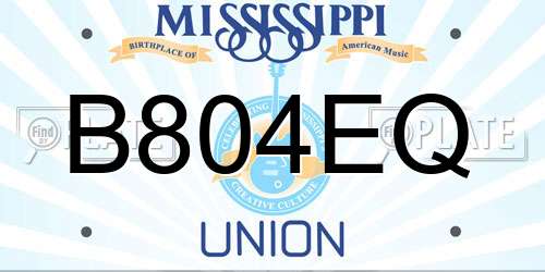 B804EQ Mississippi License Plate