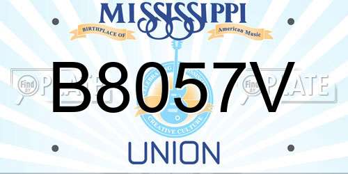 B8057V Mississippi License Plate