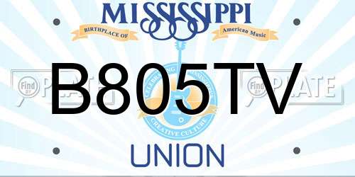 B805TV Mississippi License Plate