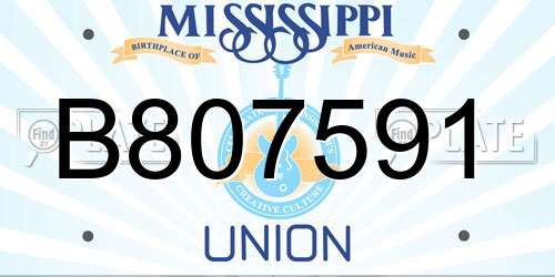 B807591 Mississippi License Plate