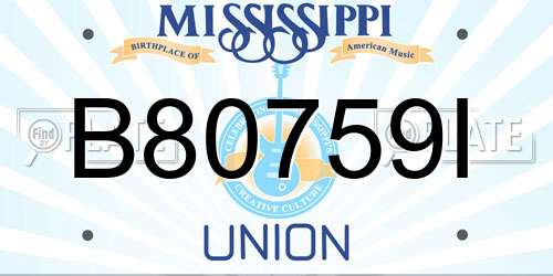 B80759I Mississippi License Plate