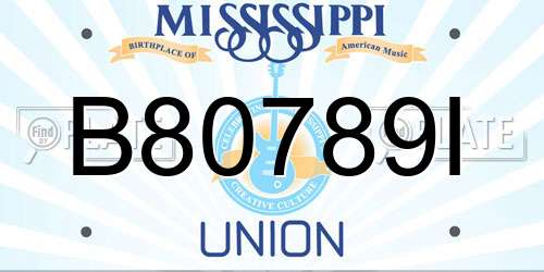 B80789I Mississippi License Plate