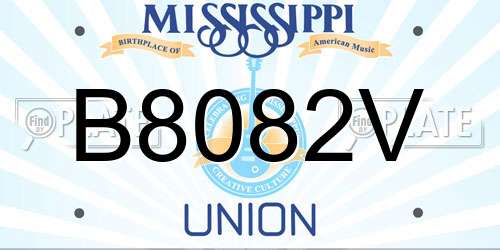 B8082V Mississippi License Plate