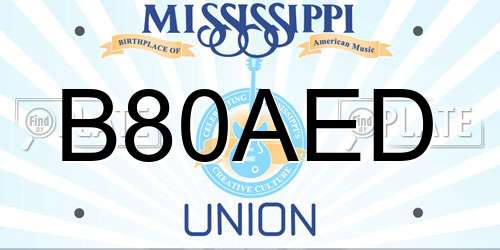 B80AED Mississippi License Plate