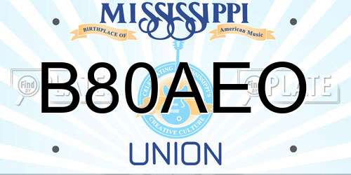 B80AEO Mississippi License Plate