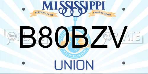 B80BZV Mississippi License Plate